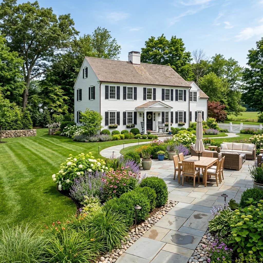 Planting refresh for visible beds and outdoor areas.